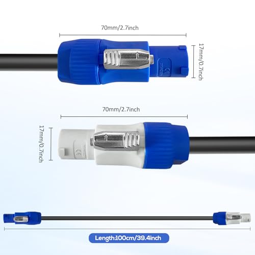 5Pack PowerCon Power Cable 12AWG PowerCon Extension Cable-3FT - size: 3FT-5