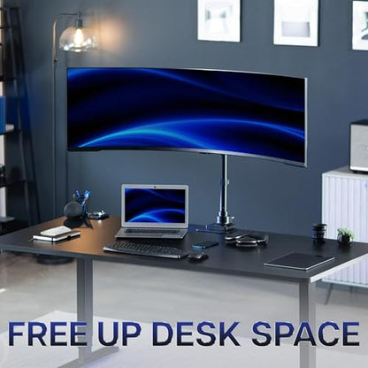 VIVO Single Ultra-Wide Monitor Desk Mount for up to 57 inch Ultrawide Screens, Extra Tall Heavy Duty Adjustable Stand Holds 59.4 lbs, Black, STAND-V157R - size: up to 57" screens, style: Extra Tall