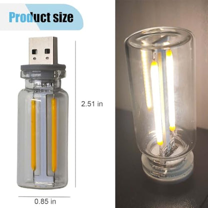 USB LED Car Interior Atmosphere Light, Plug-in USB Automotive Ambient Lighting Retro Car Lamps, Mini LED Car Interface Charging Night Light for Hallway Car Bedroom (Warm Light) - color: Warm light