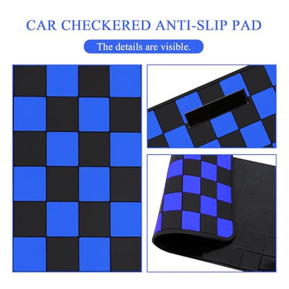 Wuyaoyao 2PCS Car Dashboard Anti Slip Mat, 12.2"×8.3" Non-Slip Dashboard Sticky Pad, PVC Car Dash Gripping Mat, Multifunctional Auto Grip Mat for Phones Sunglasses Keys Electronic Devices (Blue) - color: Blue