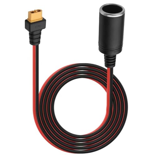 XT60 to Cigarette Lighter Plug Adapter,14AWG Cigarette Lighter Cable for Motorcycle,Boat,RV,Solar Power System,(XT60 Female to Car Cigarette Lighter Female Socket Adapter, 1.5M/4.9FT)