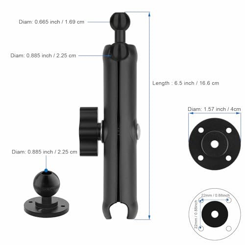 Mippko Wall Mount Phone Holder for Truck/Car/Boat/Wall/Desk,Compatible with 3.5~7.5 inch iPhone/Nexus/HTC/LG/Huawei/Smart Phones,360°Adjustment Aluminium Alloy Arm Drilling Base Mount