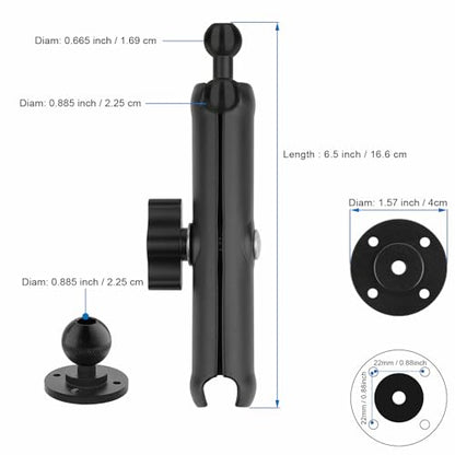 Mippko Wall Mount Phone Holder for Truck/Car/Boat/Wall/Desk,Compatible with 3.5~7.5 inch iPhone/Nexus/HTC/LG/Huawei/Smart Phones,360°Adjustment Aluminium Alloy Arm Drilling Base Mount