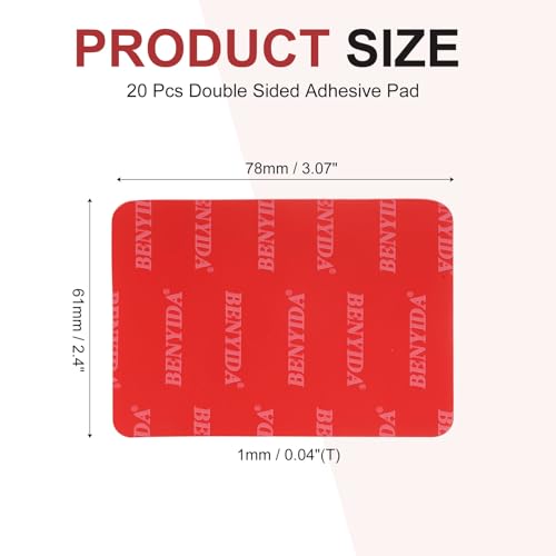 20 Pcs Double Sided Adhesive Pads, 2.4 x 3.07 Inch Dash Cam Sticky Pads Self-Adhesive Square Mounting Foam Tape Waterproof & Heat Resistant for Car Walls Picture Home Decor, Red - size: 2.4 x 3.07 Inch