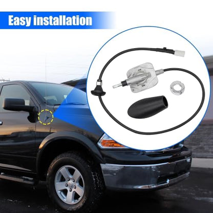 Radio Antenna Base Assembly Cable with Adapter Cover Compatible with Dodge Ram 1500 2500 3500 4500 5500 2009-2021 Replace ‎5064394AG 5064395AE 5064394AH
