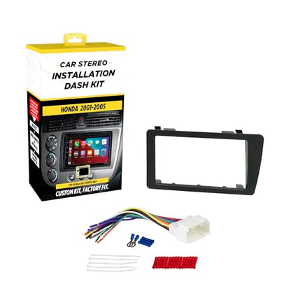Scosche ICHA6BN Double DIN Radio Install Dash Kit Compatible with Select 2001-05 Honda Civic - Factory Radio Brackets Required - Complete Basic Car Stereo Installation Kit - Does Not Retain SWC - style: Complete Installation Kit