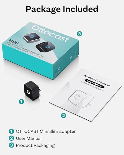 OTTOCAST Mini Cube 3.0 USB C Wireless CarPlay & Android Auto Adapter 2026– Plug & Play, Fast Auto-Reconnect (Black) - color: Black, size: USB C