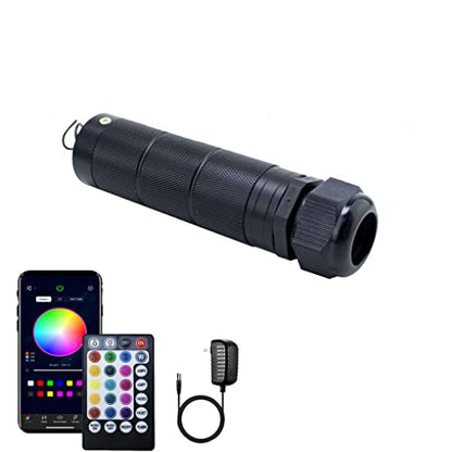 AZIMOM Bluetooth/RF Control 6W Car Use Sound Activated Fiber Optic Light Box Engine Music Sensor Mode RGBW Starlight Engine Driver for Car Indoor Star Lighting Decoration - size: 6W