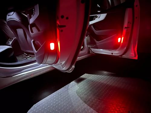 iJDMTOY Clear Lens Brilliant Red LED Footwell, Door Sill, Side/Under Door Lights, Compartment Glove Box or Trunk Cargo Lights, Compatible With Audi A1 A3 A4 A5 A6 A7 A8 Q3 Q4 Q5 Q7 Q8 - style: Red