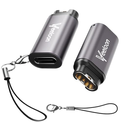 USB-C Charger Adapter for Garmin Watch (2 Pack)，C to Garmin Cable Converter with Anti-Lost Lanyard, Safe Fast Charging for Garmin Fenix,Forerunner,Instinct,Venu,Vivoactive,Epix,Tactix,Swim - size: Straight