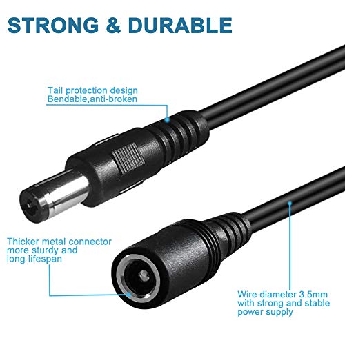 Dc Power Extension Cable,5.5mm x 2.1mm 12v Extension Cord 13FT Security Camera Cable DC Male to Female Extender Wire for CCTV IP Indoor Camera Dvr Standalone LED Strip,DC Supply Adapter - size: 13FT