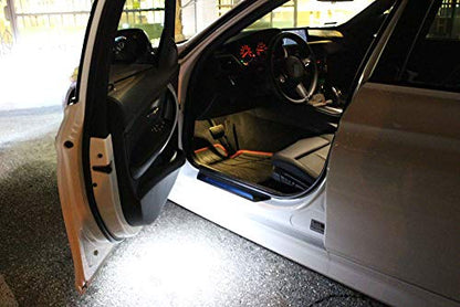 iJDMTOY Error Free 18-SMD Xenon White Full LED Footwell Step Courtesy Lights Compatible with BMW Fxx Chassis Code 1 2 3 4 5 7 Series X1 X3 X5 X6 etc., OEM Replacement 2-LED Lamp - style: White