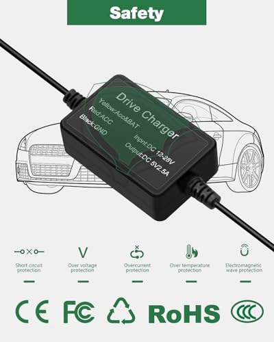 Dash Cam Hardwire Kit with USB C Interface, 12V-28V to 5V, 9.8FT Cable