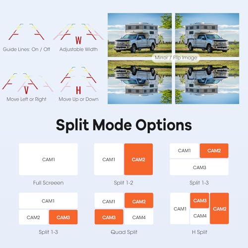 2 Solar Magnetic Wireless Trailer Camera System, 7" IPS DVR Screen + Solar Powered Night Vision Rear Camera, 100% No Wiring Waterproof Backup Camera System for RV Truck Trailer Hitch, BS2 - size: 7" 2-Cam