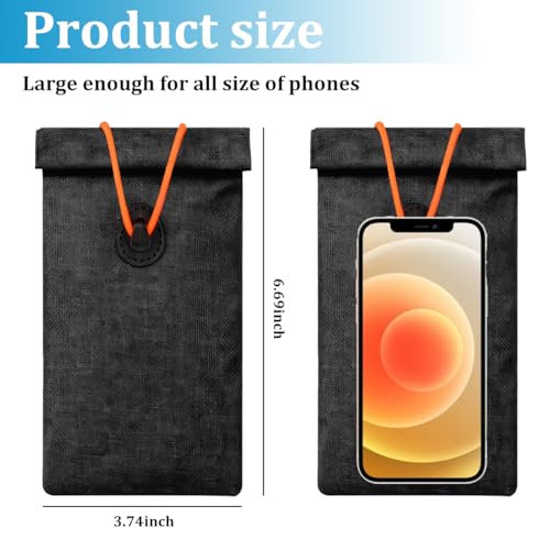 2PCS Faraday Bags for Car Key, Anti-Tracking Vehicle Faraday Key Fob Protector Cage for Privacy Protection, RFID Anti-Theft Automotive Signal Blocking Pouch, Universal Fit (Black) - color: Black