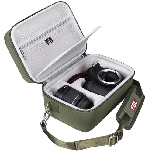 FBLFOBELI EVA Camera Case for Canon EOS Rebel T7/T8i/T5/R50/R100 - color: Army Green