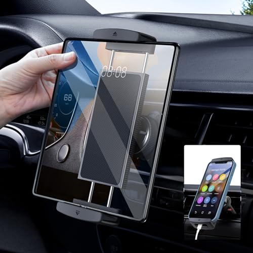 Car Phone Mount for Samsung Galaxy Z Fold 8 Ultra 8 7 6 5 4 3 Accessories - Tablet Holder for Car Air Vent Handsfree, 360° Rotatable Fit for iPad Mini Pro Air Pixel Fold and More 4-12.9" Device - style: Air Vent