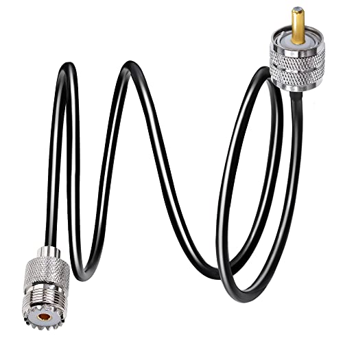 TUOLNK UHF PL259 Cable RG58 3.3ft(1M) PL259 SO239 Male to Female Extension Cable Low Loss CB Coax for Two Way Radio CB Radio Wireless LAN Devices - size: 3.3ft
