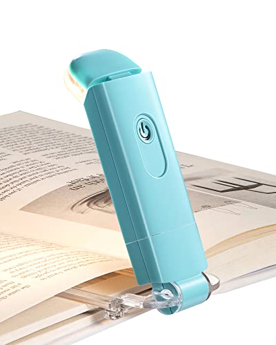 DEWENWILS Book Reading Light with Clip, USB rechargeble Booklight (Blue) - color: Blue