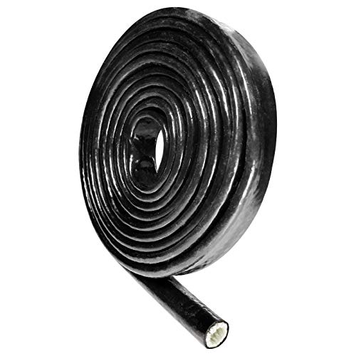 1-1/2" ID Heat Shielded Fire Fire Sleeve Silicone Coated Fiberglass for Hose Lines & Electrical Wiring Black, 5 feet