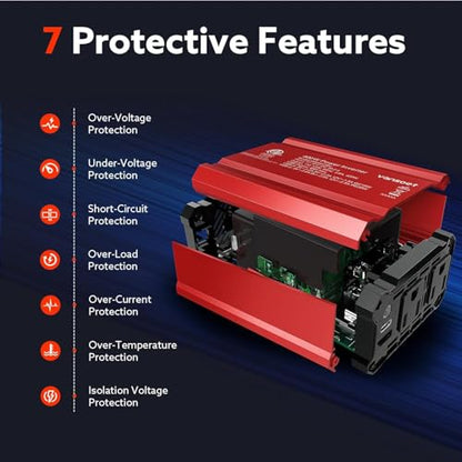 400W Power Inverter DC 12V to AC 110V Car Adapter - color: Red