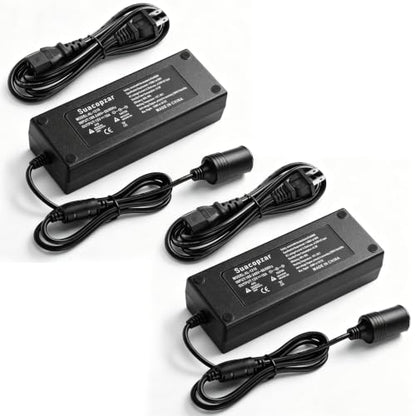 2PCS AC to DC Converter 120W 12V 10A Power Supply Cigarette Lighter Adapter to Wall Plug, 8.8Ft AC to DC Cigarette Lighter Adapter, 110V to 12V Converter Transformer for Car Powered Devices - style: 12V 10A 2Pin - 2 Pack