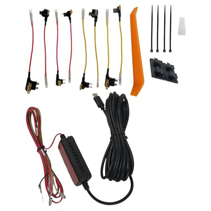 Hardwire Kit with 8pcs Full Set Circuit Fuse Taps Type-C Port Compatible with A329 Series A229 Series A119Mini2 A139Pro WM1 T130 Dash Cam, (Replacement for HK4)