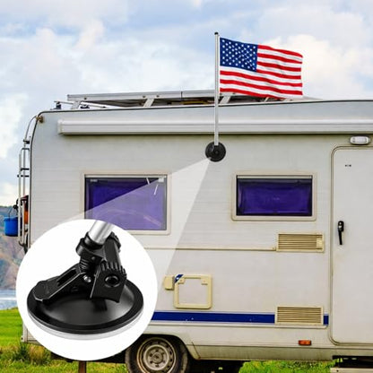 2 Pack Car Flag Pole with Suction Cup Mount, 18-62.4'' Telescopic Stainless Steel Vehicle Flagpole Holder, 180° Adjustable Flag Mount for Car Truck Rv Boat