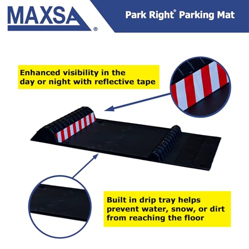 Maxsa 37358 Park Right 21.5" x 11" x 2" Parking Mat, Black - color: Black
