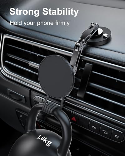 ZBF Magnetic Car Phone Holder Mount (360° Rotation) Cell Phone Car Holder, Phone Mount for Car Windshield Dashboard Hand Free Mount for iPhone 17 16 15 14 13 Pro Max All Smartphones - style: Non-Charging