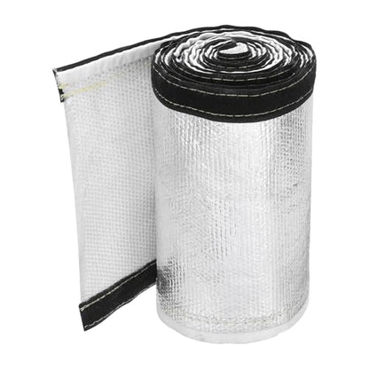 MECCANIXITY 1.5mm Heat Shroud Aluminized Sleeving 2" ID x 10FT Aluminum Metallic Fiberglass Heat Shroud for Fuel Lines Cables Electrical Wiring - size: 2" ID x 10FT