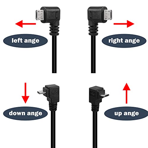 QIANRENON 90° Micro USB Panel Flush Mount Waterproof Extension Cable Micro USB 5 Pin Right Angle Male to Female Connector for Fixied on Dashboard of Car,Boat,Motorcycle,28cm/11in (Down Bend) - style: Down Bend
