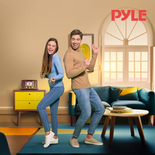 Pyle Retro Wireless Bluetooth Radio Speaker - Classic Vintage Style Audio Sound Receiver System w/Built-in Stereo Speakers, USB, SD Card Slot, AUX, RCA, MP3, AM/FM Tuner PUNP34BT.5