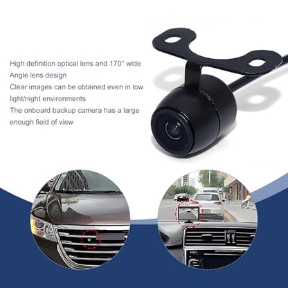 Car Reversing Camera, 170 Degrees HD Wide-Angle Rear View Camera with Bracket Wire Harness, IP68 Waterproof Night Vision Reverse Assist Tool, Universal for Most Vehicles (Black)