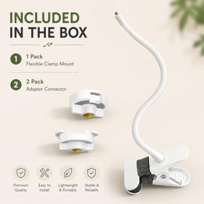 15.7 inch Flexible Baby Monitor Clip Mount for HelloBaby HB6560/HB6550/HB65/HB40/HB6339/HB66/HB6550Pro, ANMEATE SM935E, Baby Camera Mount Holder Stand with , Attach to Baby Crib Without Without Tools