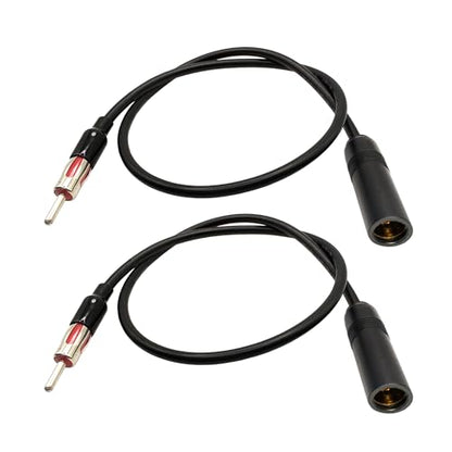 Radio Antenna Adapter Coaxial Cable, DIN Male to Female, 20 Inch Car Antenna Extension Cable for Auto Stereo, 2 Pack