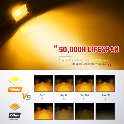 Nilight 4 Inch Amber LED Light Pods 2 PCS 60 W - color: Amber Led Pods