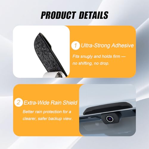 Universal Car Backup Camera Rain Shield, Reversing Camera Anti-Rain Cover for Car, Non-Destructive Adhesion, Silicone Protection Cover Compatible with Most Vehicle (Black) - color: Black #1