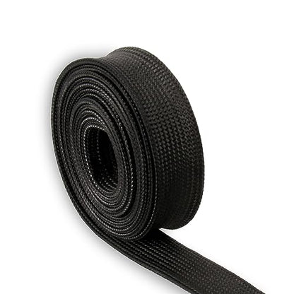 Fiberglass Heat Shield Sleeve Adjustable Hose Heat Spark Plug Wire High Temp(5 Feet-0.5''Inch/13MM) For Exhaust Insulation Thermal Wrap Roll Car Brake Line Cable Protection Tape Black - size: 1/2''X 5'