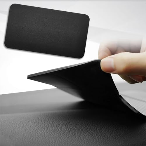 Car Dashboard Anti-Slip Mat, Car Dashboard Accessories Multifunctional Non-Slip Rubber Pad, 10.6"×5.9" Adhesive Sticky Dashboard Gripping Mat for Cell Phones, Sunglasses(Leather Texture)