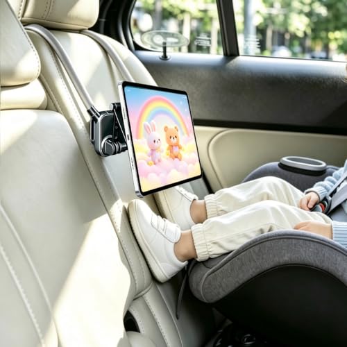 Magnetic Car Seat Tablet Holder, Car Tablet Holder Back Seat for Kids, Car Headrest Tablet Holder Accessories for Tesla/Sport/Bucket/Performance Seats, Gifts Road Trip Essentials for Kids