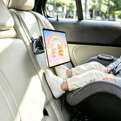 Magnetic Car Seat Tablet Holder, Car Tablet Holder Back Seat for Kids, Car Headrest Tablet Holder Accessories for Tesla/Sport/Bucket/Performance Seats, Gifts Road Trip Essentials for Kids