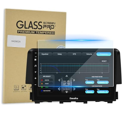 dasaita 9 inch Large Screen 203X123mm Tempered Glass Screen Protector Display Monitor Glass Film for 2 DIN Car DVD GPS Head Unit Global Navigation System - size: 9inches