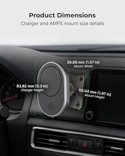 MagSafe 15W Fast Wireless Car Charger AMPS Plate Phone Mount - style: Magsafe Wireless Charger with Drill Base