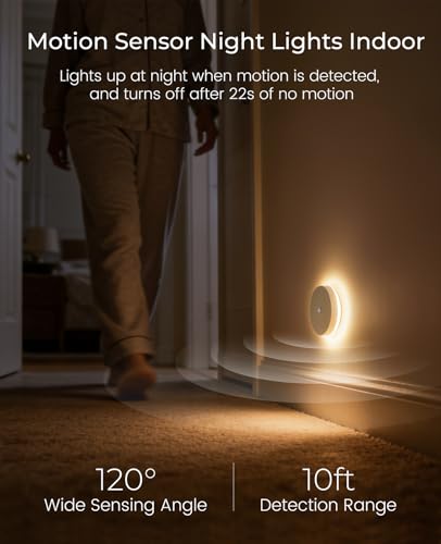 Rechargeable Motion Sensor Night Light, Magnetic Stick-On for Bathroom - size: 1 Pack