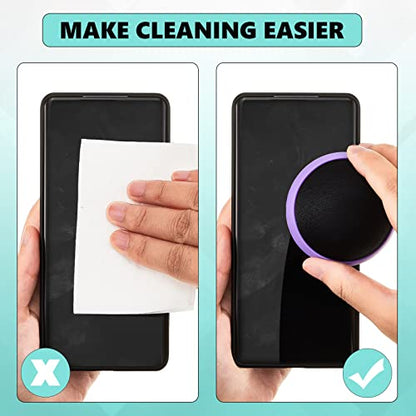 Suclain 4 Pack Screen Cleaner Balls Car Phone Screen Cleaning Cleaner Ball Microfiber Touch Cleaning Ball for Easter Computer Laptop Phone Monitor(Black, Blue, Rose Red, Purple) - color: Black, Blue, Rose Red, Purple