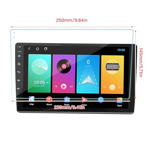 Keenso Anti Glare Screen Protector, Anti Glare Anti Fingerprint Tempered Glass Film with Cleaning Kit for 10 Inch Trapezoid Display for Drivers SUVs Commuters Fleet Vehicles - size: 10 Inch
