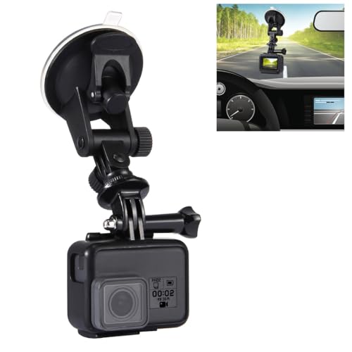 Car Camera Mount for GoPro, Suction Cup Mount on Vehicle Windshield Dash Holder,Compatible with GoPro Hero 13 12 11/Insta360 X5 X4 X3 X2/DJI OSMO Action Cam Mount - size: 2.7" Suction Cup