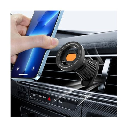 Car Phone Holder, Magnetic 360° Rotation Adjustable Vehicle Phone Mount Changer with Clip, Automotive Air Dashboard Vent Cellphone Holder, Universal for SUV RV Truck (Orange) - color: Orange