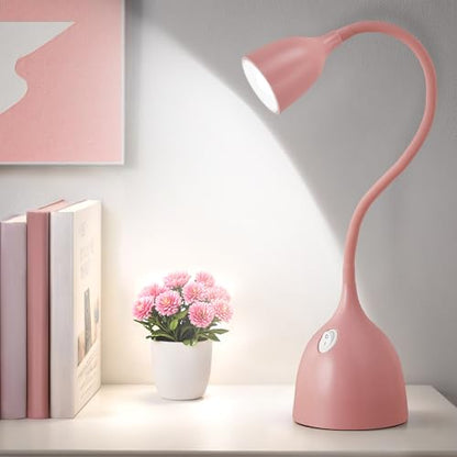 EJIAXIN Desk Lamp for College Dorm Room - LED Reading Light, Pink - color: Pink